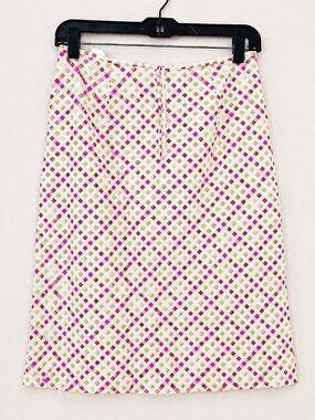 The Original Women’s Pink/Cream Knee Length A-line Skirt SZ L